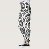 Leggings Cercles et anneaux quadrillage géométrique noir et (Gauche)