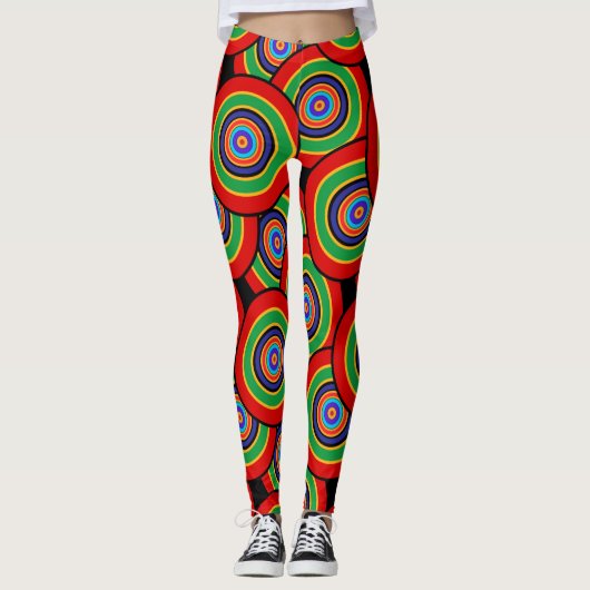 Leggings Cercles et anneaux rétro (Devant)