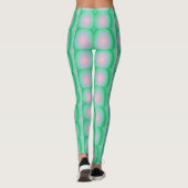 Leggings Cercles gras verts et roses (Dos)