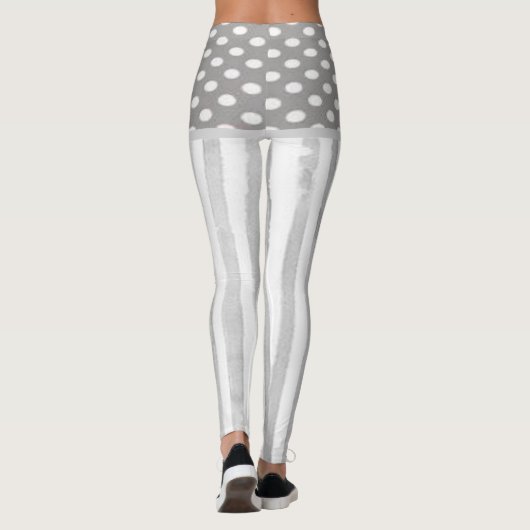 Leggings Cercles Gris Blancs (Dos)