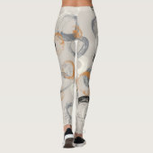Leggings Cercles Gris: Motif simple sans couture (Dos)