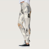 Leggings Cercles Gris: Motif simple sans couture (Gauche)