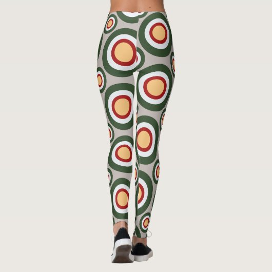 Leggings Cercles gris vert Motif minimal (Dos)