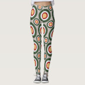Leggings Cercles gris vert Motif minimal (Devant)