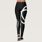 Leggings Cercles intersectés créatifs blancs monochromes (Dos)