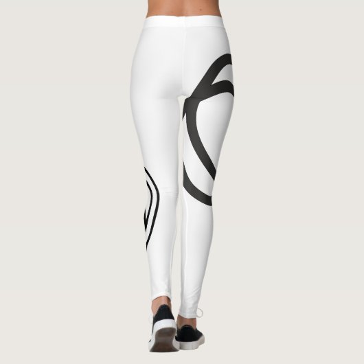 Leggings Cercles intersectés créatifs noirs monochromes (Dos)