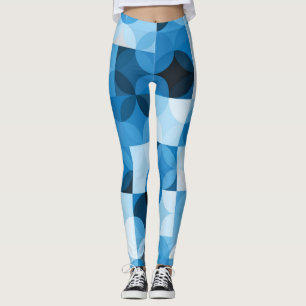 Leggings Cercles invisibles : Vintage bleu Abstrait