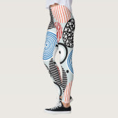 Leggings Cercles multicolores, design motif graphique. (Gauche)