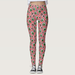 Leggings Cercles multicolores et anneaux rétro des années s