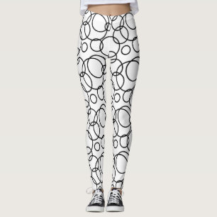 Leggings Cercles Noirs Et Blancs
