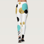 Leggings : Cercles or et bleu clair (Dos)