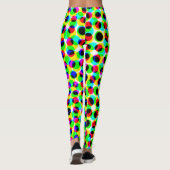 Leggings Cercles Points de couleur néon géométrique abstrai (Dos)