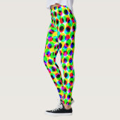 Leggings Cercles Points de couleur néon géométrique abstrai (Gauche)