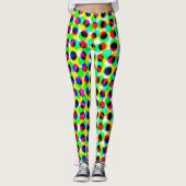 Leggings Cercles Points de couleur néon géométrique abstrai (Devant)