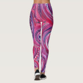 Leggings Cercles roses et violets et tourbillons Art origin (Dos)