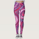 Leggings Cercles roses et violets et tourbillons Art origin (Devant)