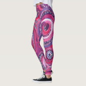 Leggings Cercles roses et violets et tourbillons Art origin (Gauche)