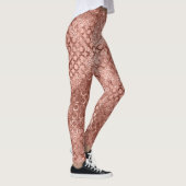Leggings Cercles scintillants or rose luxe pailleté rose (Droite)