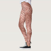 Leggings Cercles scintillants or rose luxe pailleté rose (Gauche)