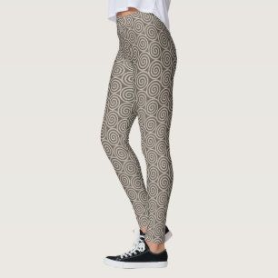 Leggings Cercles spiraux Abstraits élégants sur Brown