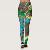 Leggings cercles vert brun jaune art moderne abstrait (Dos)