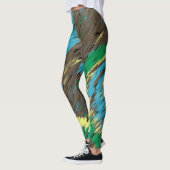 Leggings cercles vert brun jaune art moderne abstrait (Gauche)
