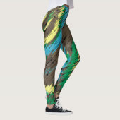 Leggings cercles vert brun jaune art moderne abstrait (Droite)