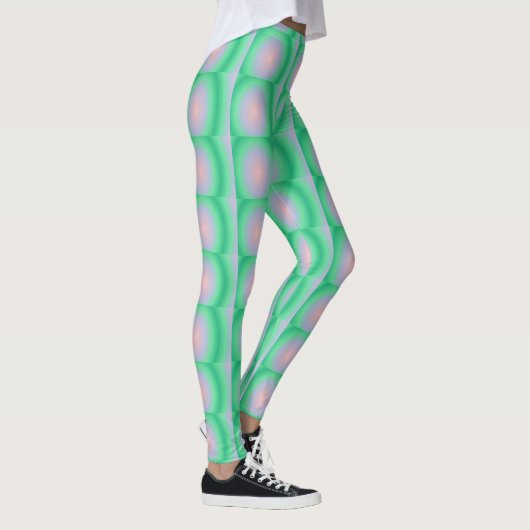 Leggings Cercles vert et rose gras (Droite)