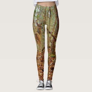 Leggings Cerf dans le bois. Pantalon Camo Camouflage stretc