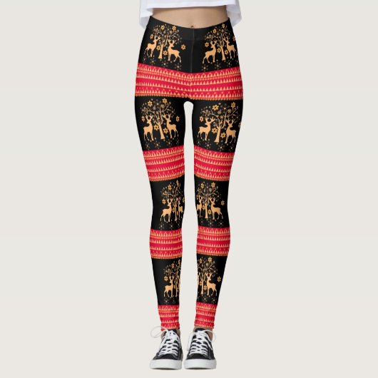 Leggings Cerf de Noël (Devant)