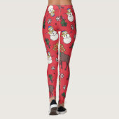Leggings Cerf de Noël de fête : Motif de neige (Dos)