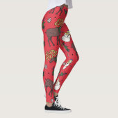 Leggings Cerf de Noël de fête : Motif de neige (Droite)