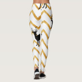 Leggings Cerf noir, motif de texture or. (Dos)