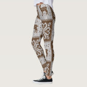 Leggings Cerfs d'hiver confits : motif vintage. (Gauche)