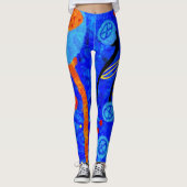 Leggings Cerises de baies bleues (Devant)