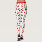 Leggings Cerises rouges juteuses rouge et blanc à motifs (Dos)