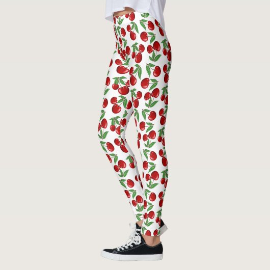 Leggings Cerises rouges partout sur Motif (Gauche)