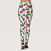 Leggings Cerises rouges sur blanc (Dos)