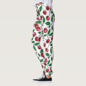 Leggings Cerises rouges sur blanc (Gauche)