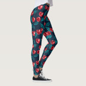 Leggings Cerises rouges sur bleu foncé (Droite)