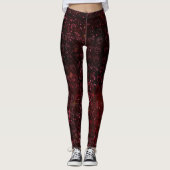 Leggings Cerisier foncé rouge avec un rose imprimé en entie (Devant)