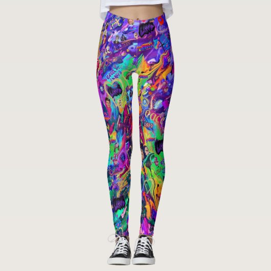 Leggings C'est juste Graffiti 2 par CBDOilPrincess (Devant)