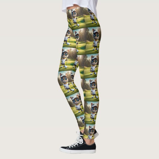 Leggings "C'est l'heure de la fête : le swing de golf du ch (Gauche)