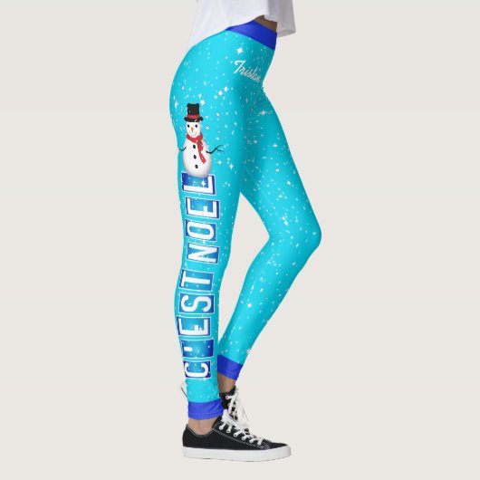 Leggings C'EST NOEL / Snowman Christmas (Votre nom) (Droite)