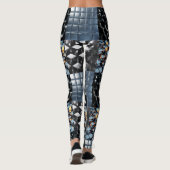 Leggings CGI Metallic Cube Grid with Reflective Golden Ligh (Dos)