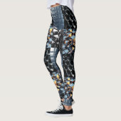Leggings CGI Metallic Cube Grid with Reflective Golden Ligh (Gauche)