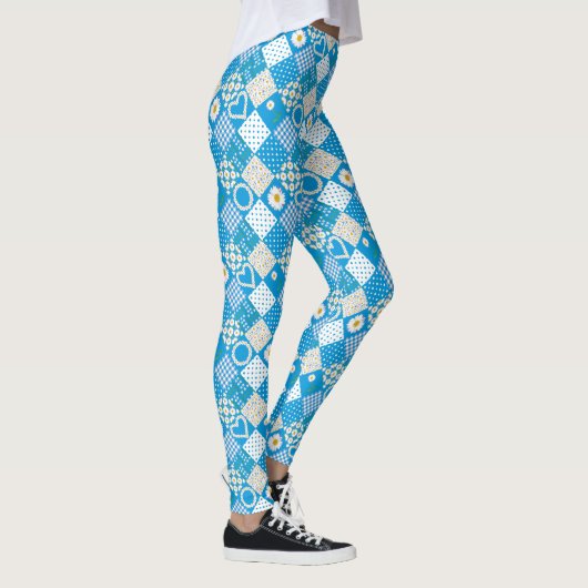 Leggings Chaîne de marguerite Faux Patchwork à Customiser (Droite)