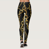 Leggings Chaîne dorée transparente, motif élégante. (Dos)