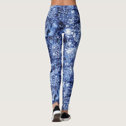 Leggings Chaînes de diatomées dans l'océan bleu (Dos)