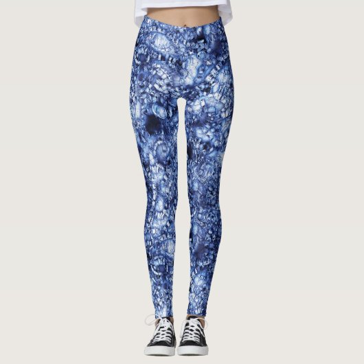 Leggings Chaînes de diatomées dans l'océan bleu (Devant)
